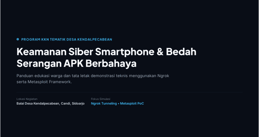 Simulasi Eksploitasi Malware Android – Desa Kendalpecabean Sidoarjo